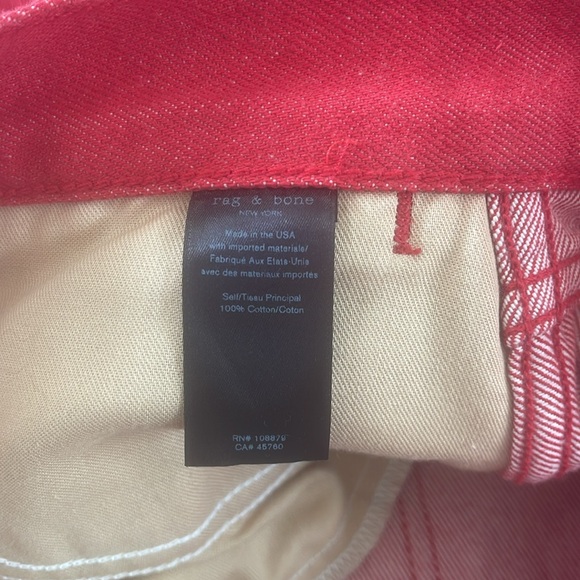 RAG & BONE Raw Hem Red Denim Skirt 29 - Picture 12 of 12